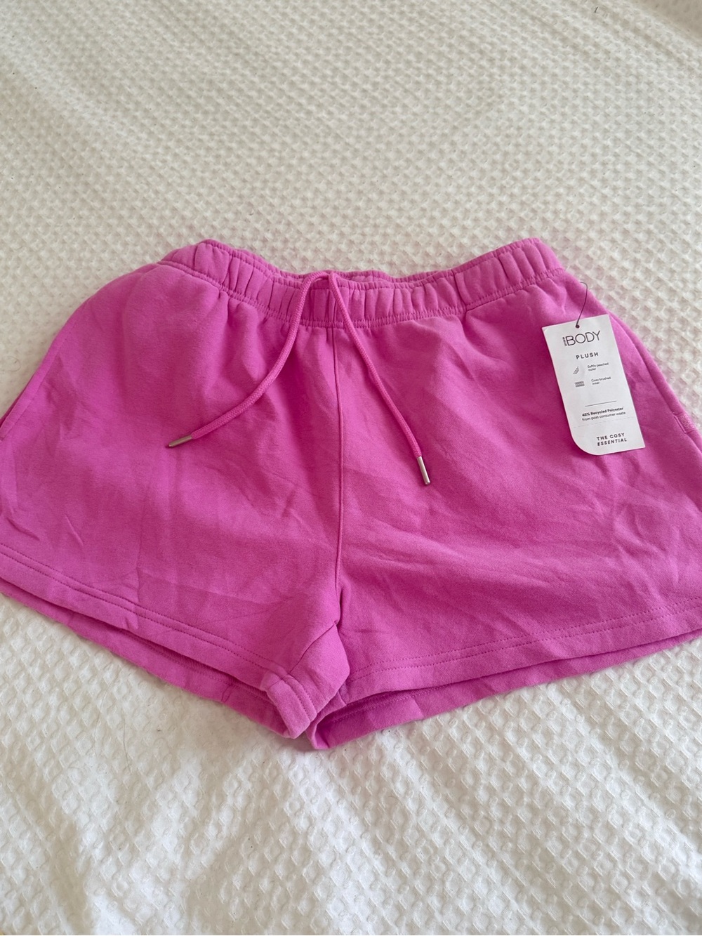 Women's Athletic Shorts in Fuchsia - Drawstring Waist